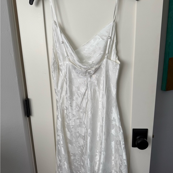 Lulu's White Satin Floral Mini Dress - Picture 2 of 4